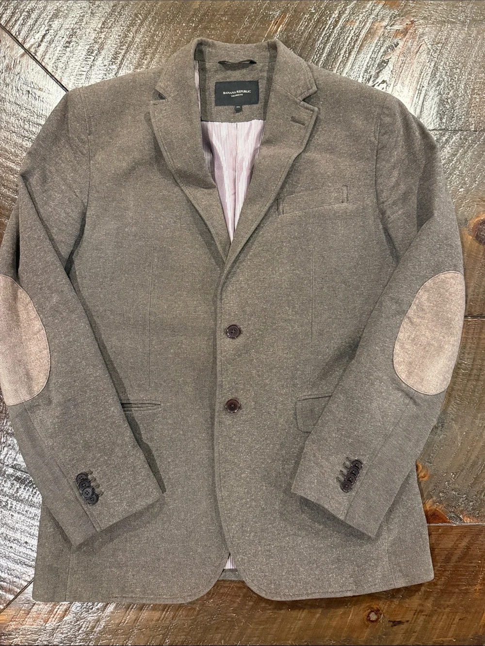 Banana Republic Men's Brown Blazer with Contrast Elbow Patches